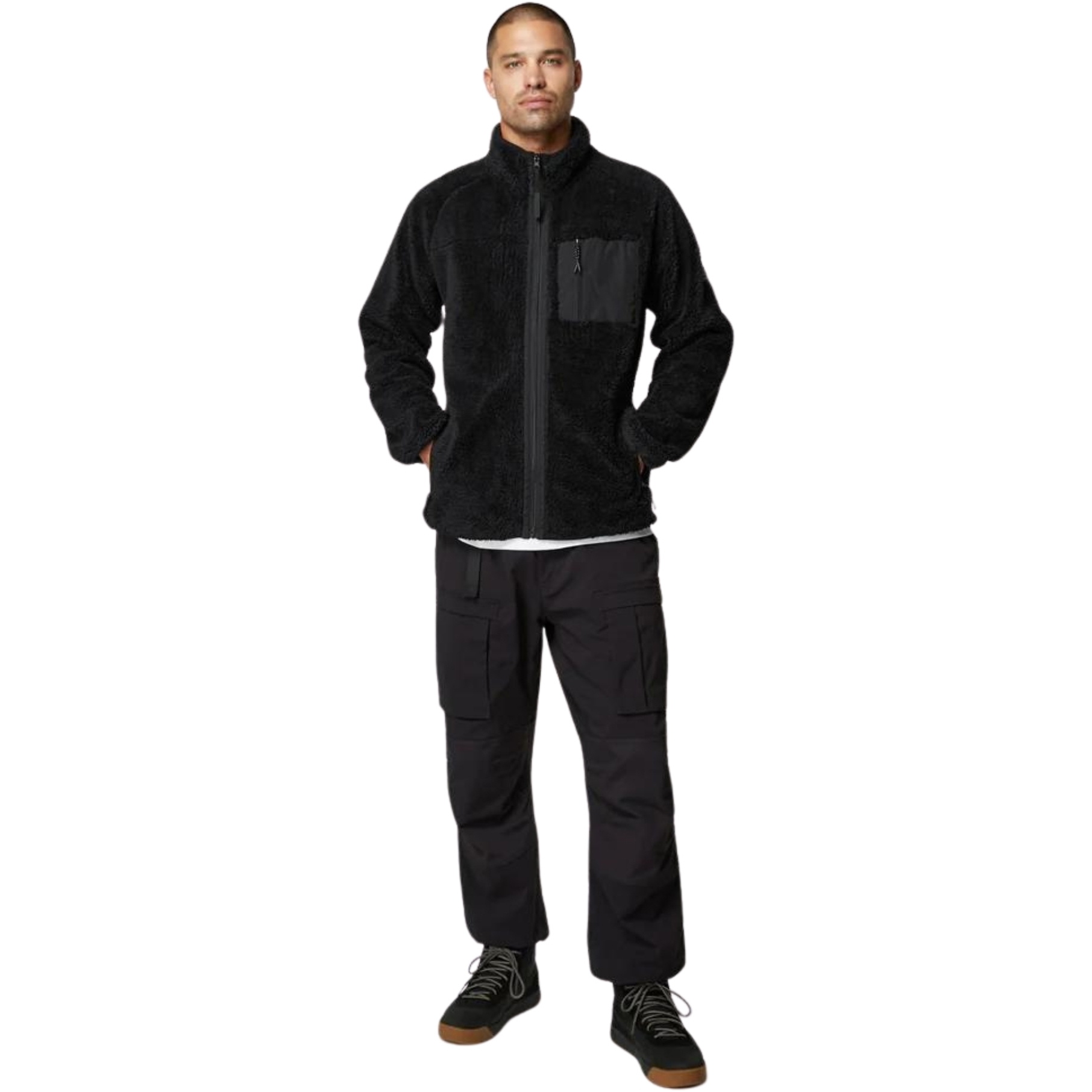 2026 Mystic Da Uomo Dark Tech Series Teddy Zip Thru Fleece 35104.23 - Black